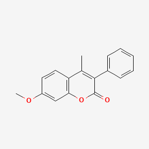 molecular formula C17H14O3 B3040684 7-Methoxy-4-methyl-3-phenylchromen-2-one CAS No. 23028-24-2