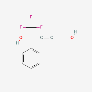 molecular formula C13H13F3O2 B3040686 1,1,1-Trifluoro-5-methyl-2-phenylhex-3-yne-2,5-diol CAS No. 230295-14-4
