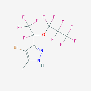 molecular formula C9H4BrF11N2O B3040706 4-bromo-5-methyl-3-[1,2,2,2-tetrafluoro-1-(1,1,2,2,3,3,3-heptafluoropropoxy)ethyl]-1H-pyrazole CAS No. 231630-82-3