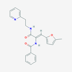 molecular formula C22H21N3O3 B304071 N-[2-(5-methyl-2-furyl)-1-({[2-(2-pyridinyl)ethyl]amino}carbonyl)vinyl]benzamide 