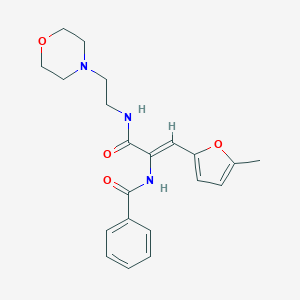 molecular formula C21H25N3O4 B304073 N-[2-(5-methyl-2-furyl)-1-({[2-(4-morpholinyl)ethyl]amino}carbonyl)vinyl]benzamide 