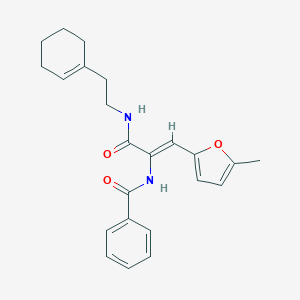molecular formula C23H26N2O3 B304074 N-[1-({[2-(1-cyclohexen-1-yl)ethyl]amino}carbonyl)-2-(5-methyl-2-furyl)vinyl]benzamide 