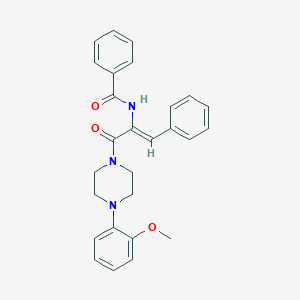 molecular formula C27H27N3O3 B304075 N-(1-{[4-(2-methoxyphenyl)-1-piperazinyl]carbonyl}-2-phenylvinyl)benzamide 