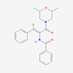 molecular formula C22H24N2O3 B304077 N-[(Z)-3-(2,6-dimethylmorpholin-4-yl)-3-oxo-1-phenylprop-1-en-2-yl]benzamide 