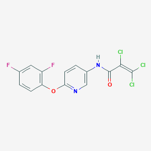 molecular formula C14H7Cl3F2N2O2 B3040830 N1-[6-(2,4-difluorophenoxy)-3-pyridyl]-2,3,3-trichloroacrylamide CAS No. 243644-42-0