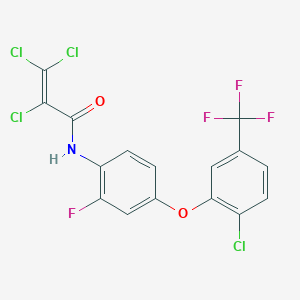 molecular formula C16H7Cl4F4NO2 B3040836 N1-{4-[2-chloro-5-(trifluoromethyl)phenoxy]-2-fluorophenyl}-2,3,3-trichloroacrylamide CAS No. 243963-14-6