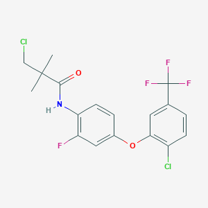 molecular formula C18H15Cl2F4NO2 B3040839 N1-{4-[2-chloro-5-(trifluoromethyl)phenoxy]-2-fluorophenyl}-3-chloro-2,2-dimethylpropanamide CAS No. 243963-31-7