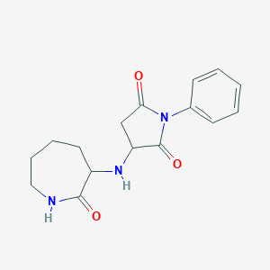 molecular formula C16H19N3O3 B304084 3-(2-Oxo-azepan-3-ylamino)-1-phenyl-pyrrolidine-2,5-dione 