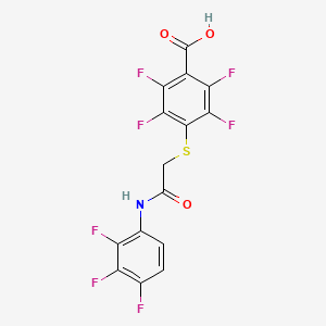 molecular formula C15H6F7NO3S B3040849 2,3,5,6-Tetrafluoro-4-{[2-oxo-2-(2,3,4-trifluoroanilino)ethyl]thio}benzoic acid CAS No. 244125-86-8
