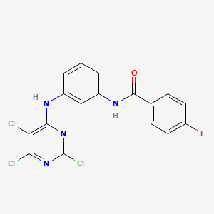 4-fluoro-N-[3-[(2,5,6-trichloropyrimidin-4-yl)amino]phenyl]benzamide