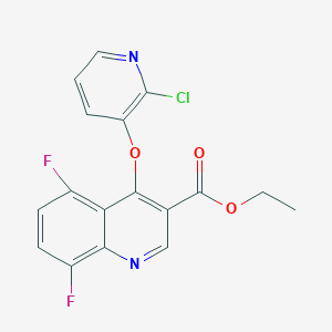 molecular formula C17H11ClF2N2O3 B3040864 Ethyl 4-[(2-chloro-3-pyridyl)oxy]-5,8-difluoroquinoline-3-carboxylate CAS No. 245073-04-5