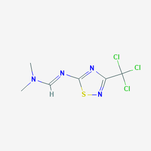 molecular formula C6H7Cl3N4S B3040866 N,N-dimethyl-N'-[3-(trichloromethyl)-1,2,4-thiadiazol-5-yl]methanimidamide CAS No. 245413-55-2