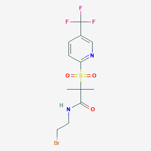 molecular formula C12H14BrF3N2O3S B3040869 N1-(2-bromoethyl)-2-methyl-2-{[5-(trifluoromethyl)-2-pyridyl]sulphonyl}propanamide CAS No. 245671-81-2