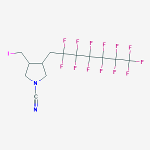 molecular formula C13H10F13IN2 B3040882 3-(Iodomethyl)-4-(2,2,3,3,4,4,5,5,6,6,7,7,7-tridecafluoroheptyl)pyrrolidine-1-carbonitrile CAS No. 247170-20-3