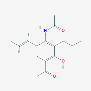 molecular formula C16H21NO3 B3040892 N1-(4-acetyl-3-hydroxy-6-prop-1-enyl-2-propylphenyl)acetamide CAS No. 248595-38-2