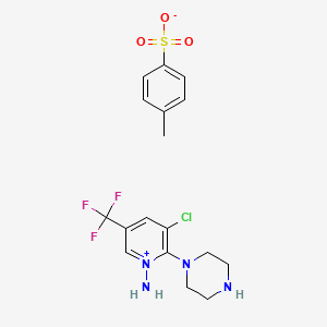 molecular formula C17H20ClF3N4O3S B3040896 1-Amino-3-chloro-2-piperazino-5-(trifluoromethyl)pyridinium 4-methylbenzene-1-sulphonate CAS No. 249606-83-5