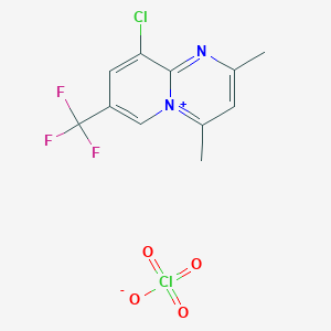 molecular formula C11H9Cl2F3N2O4 B3040897 9-Chloro-2,4-dimethyl-7-(trifluoromethyl)pyrido[1,2-a]pyrimidin-5-ium perchlorate CAS No. 249606-93-7