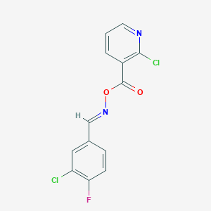 2-Chloro-3-[(([(3-chloro-4-fluorophenyl)methylene]amino)oxy)carbonyl]pyridine