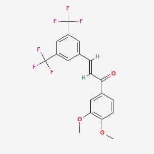 molecular formula C19H14F6O3 B3040926 1-(3,4-Dimethoxyphenyl)-3-[3,5-di(trifluoromethyl)phenyl]prop-2-en-1-one CAS No. 254096-57-6