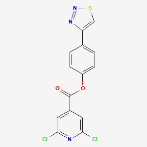 molecular formula C14H7Cl2N3O2S B3040938 4-(1,2,3-Thiadiazol-4-yl)phenyl 2,6-dichloroisonicotinate CAS No. 254985-90-5