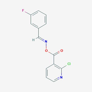 molecular formula C13H8ClFN2O2 B3040940 2-Chloro-3-[({[(3-fluorophenyl)methylene]amino}oxy)carbonyl]pyridine CAS No. 255820-20-3