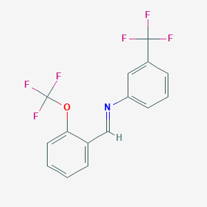 molecular formula C15H9F6NO B3040942 N1-[2-(trifluoromethoxy)benzylidene]-3-(trifluoromethyl)aniline CAS No. 255820-42-9