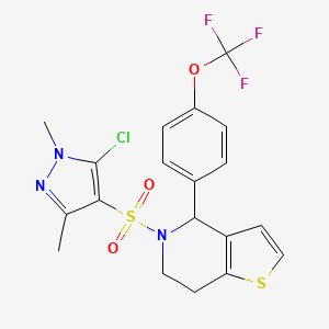 5-[(5-chloro-1,3-dimethyl-1H-pyrazol-4-yl)sulphonyl]-4-[4-(trifluoromethoxy)phenyl]-4,5,6,7-tetrahydrothieno[3,2-c]pyridine