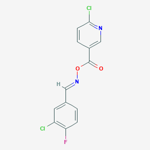 2-Chloro-5-[({[(3-chloro-4-fluorophenyl)methylene]amino}oxy)carbonyl]pyridine