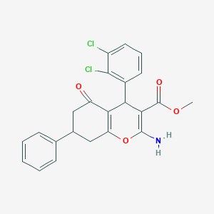 molecular formula C23H19Cl2NO4 B304095 methyl 2-amino-4-(2,3-dichlorophenyl)-5-oxo-7-phenyl-5,6,7,8-tetrahydro-4H-chromene-3-carboxylate 
