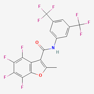 molecular formula C18H7F10NO2 B3040953 N3-[3,5-di(trifluoromethyl)phenyl]-4,5,6,7-tetrafluoro-2-methylbenzo[b]furan-3-carboxamide CAS No. 256329-58-5