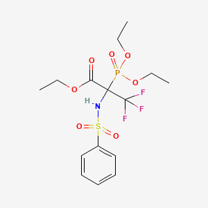 molecular formula C15H21F3NO7PS B3040957 Ethyl 2-(diethoxyphosphoryl)-3,3,3-trifluoro-2-[(phenylsulphonyl)amino]propanoate CAS No. 256332-83-9