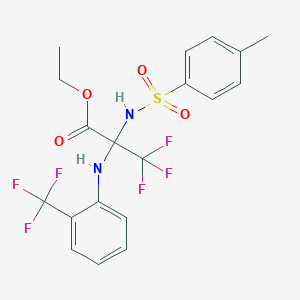 molecular formula C19H18F6N2O4S B3040962 Ethyl 3,3,3-trifluoro-2-([(4-methylphenyl)sulfonyl]amino)-2-[2-(trifluoromethyl)anilino]propanoate CAS No. 256332-91-9