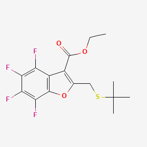 molecular formula C16H16F4O3S B3040977 Ethyl 2-[(tert-butylthio)methyl]-4,5,6,7-tetrafluorobenzo[b]furan-3-carboxylate CAS No. 256425-14-6