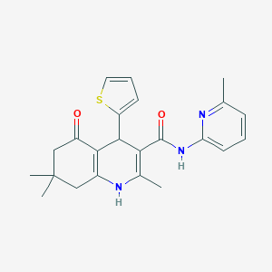 molecular formula C23H25N3O2S B304098 2,7,7-trimethyl-N-(6-methylpyridin-2-yl)-5-oxo-4-thien-2-yl-1,4,5,6,7,8-hexahydroquinoline-3-carboxamide 