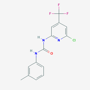 molecular formula C14H11ClF3N3O B3040987 N-[6-Chloro-4-(trifluoromethyl)-2-pyridyl]-N'-(3-methylphenyl)urea CAS No. 256471-18-8