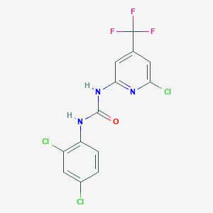 molecular formula C13H7Cl3F3N3O B3040990 N-[6-chloro-4-(trifluoromethyl)-2-pyridyl]-N'-(2,4-dichlorophenyl)urea CAS No. 256471-21-3