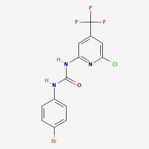 molecular formula C13H8BrClF3N3O B3040993 N-(4-bromophenyl)-N'-[6-chloro-4-(trifluoromethyl)-2-pyridyl]urea CAS No. 256471-27-9