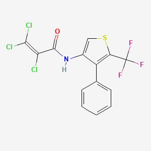 molecular formula C14H7Cl3F3NOS B3040996 N1-[4-phenyl-5-(trifluoromethyl)-3-thienyl]-2,3,3-trichloroacrylamide CAS No. 256488-29-6
