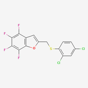 molecular formula C15H6Cl2F4OS B3041006 2-{[(2,4-二氯苯基)硫代]甲基}-4,5,6,7-四氟苯并[b]呋喃 CAS No. 256525-93-6