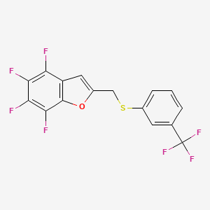 molecular formula C16H7F7OS B3041007 4,5,6,7-Tetrafluoro-2-({[3-(trifluoromethyl)phenyl]thio}methyl)benzo[b]furan CAS No. 256525-96-9