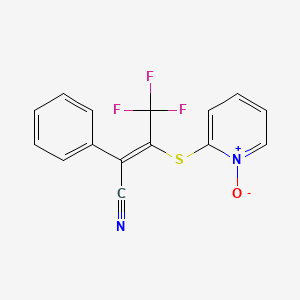 molecular formula C15H9F3N2OS B3041010 2-{[2-Cyano-2-phenyl-1-(trifluoromethyl)vinyl]thio}pyridinium-1-olate CAS No. 256529-49-4