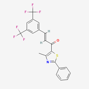 3-[3,5-Di(trifluoromethyl)phenyl]-1-(4-methyl-2-phenyl-1,3-thiazol-5-yl)prop-2-en-1-one