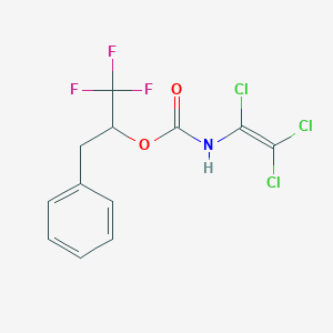 molecular formula C12H9Cl3F3NO2 B3041018 1-benzyl-2,2,2-trifluoroethyl N-(1,2,2-trichlorovinyl)carbamate CAS No. 257287-72-2