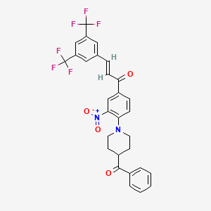 1-[4-(4-Benzoylpiperidino)-3-nitrophenyl]-3-[3,5-di(trifluoromethyl)phenyl]prop-2-en-1-one