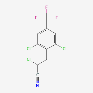 molecular formula C10H5Cl3F3N B3041036 2-Chloro-3-[2,6-dichloro-4-(trifluoromethyl)phenyl]propanenitrile CAS No. 258518-45-5