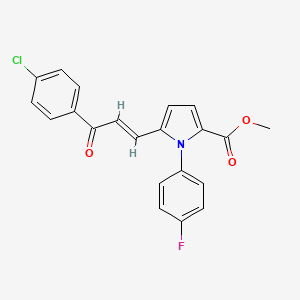 molecular formula C21H15ClFNO3 B3041041 methyl 5-[(E)-3-(4-chlorophenyl)-3-oxoprop-1-enyl]-1-(4-fluorophenyl)pyrrole-2-carboxylate CAS No. 259089-87-7