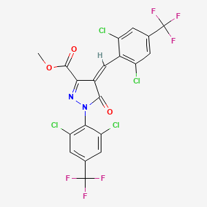 molecular formula C20H8Cl4F6N2O3 B3041048 methyl (4Z)-1-[2,6-dichloro-4-(trifluoromethyl)phenyl]-4-[[2,6-dichloro-4-(trifluoromethyl)phenyl]methylidene]-5-oxopyrazole-3-carboxylate CAS No. 259175-30-9