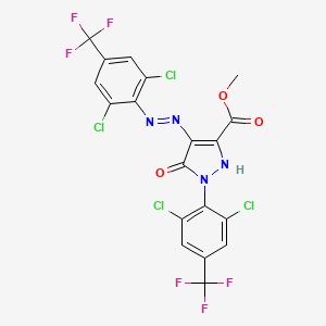 B3041049 methyl 1-[2,6-dichloro-4-(trifluoromethyl)phenyl]-4-{2-[2,6-dichloro-4-(trifluoromethyl)phenyl]hydrazono}-5-oxo-4,5-dihydro-1H-pyrazole-3-carboxylate CAS No. 259175-31-0