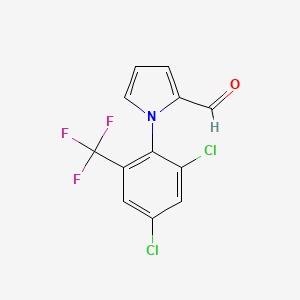 molecular formula C12H6Cl2F3NO B3041061 1-[2,4-Dichloro-6-(trifluoromethyl)phenyl]-1H-pyrrole-2-carbaldehyde CAS No. 259251-85-9