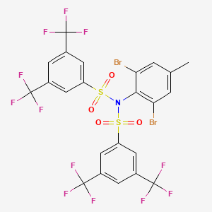 molecular formula C23H11Br2F12NO4S2 B3041063 N-{[3,5-双(三氟甲基)苯基]磺酰基}-N-(2,6-二溴-4-甲苯基)-3,5-双(三氟甲基)苯磺酰胺 CAS No. 259269-91-5